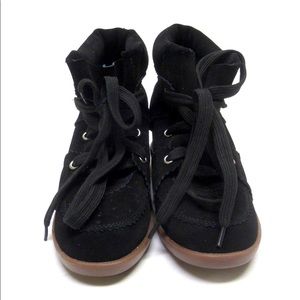Isabel Marant Black High Top Wedge Sneakers